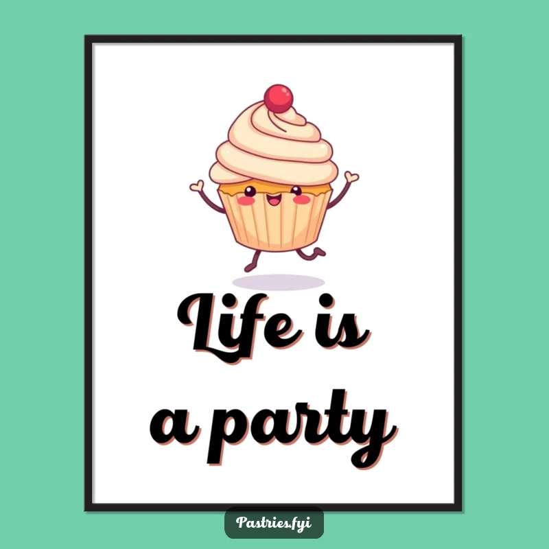 Funny Cupcake Hop Poster: Cheerful Legs Jubilant Art Gift