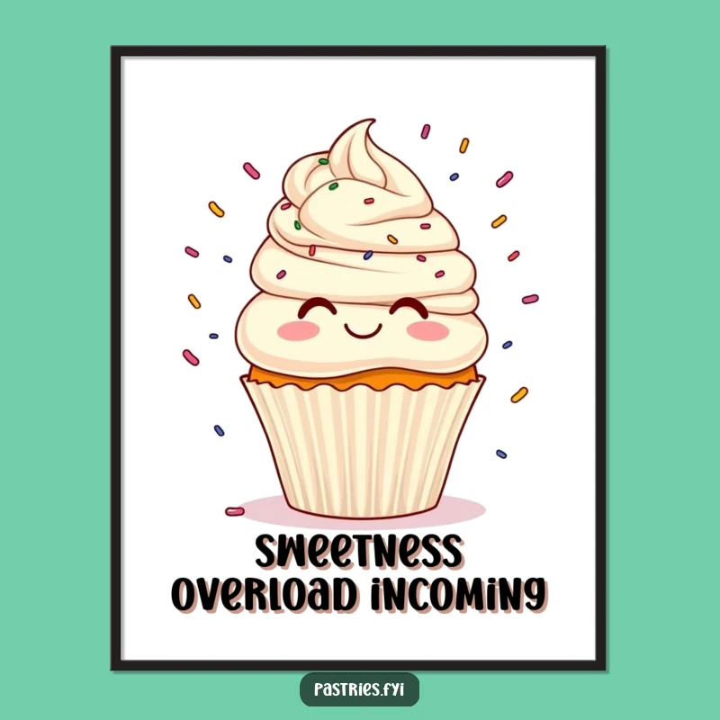 Funny Cupcake Sprinkles Juggling Poster: Bring Sweet Laughter to Your Walls