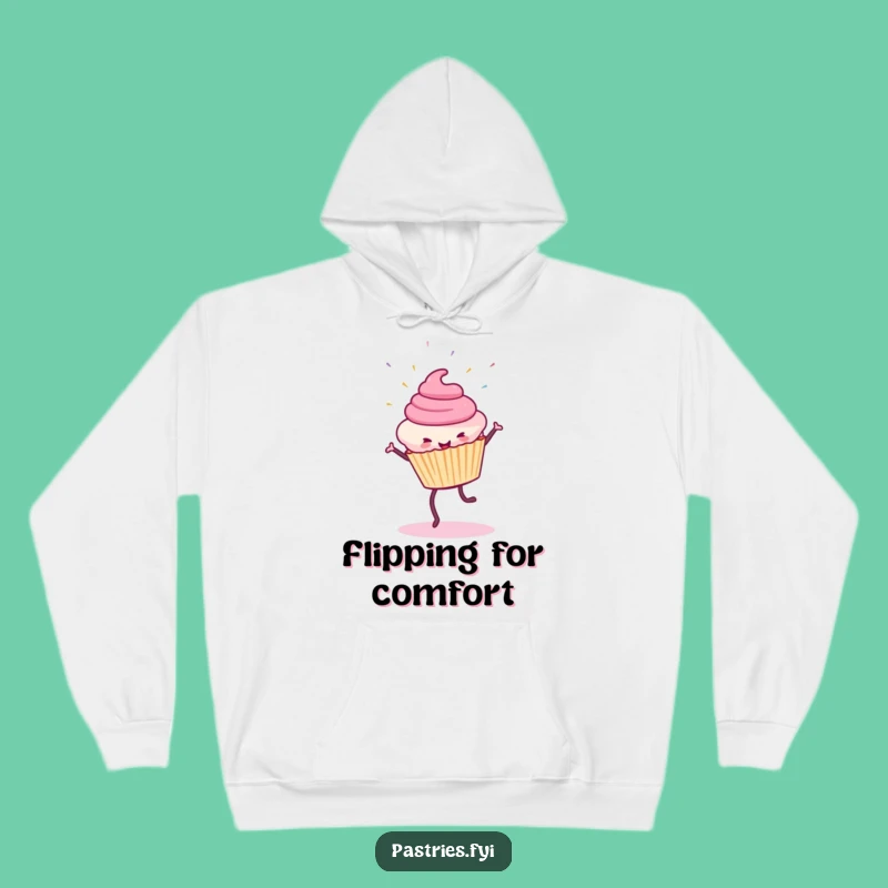 Cozy Funny Cupcake Cartwheel Hoodie: Sprinkles & Smiles, Warm Funny Gift