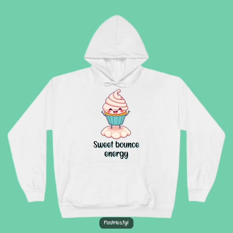 Funny Cupcake Hoodie: Cozy & Cheerful Bouncing Character Sweatshirt