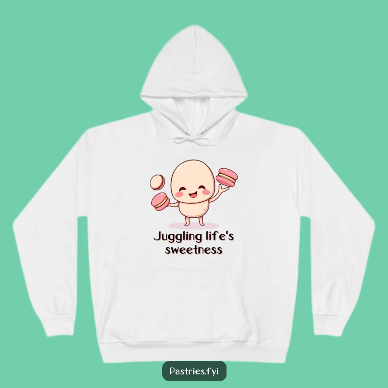 Funny Juggling Macaron Hoodie - Cozy and Hilarious Wear for Sweet Moments