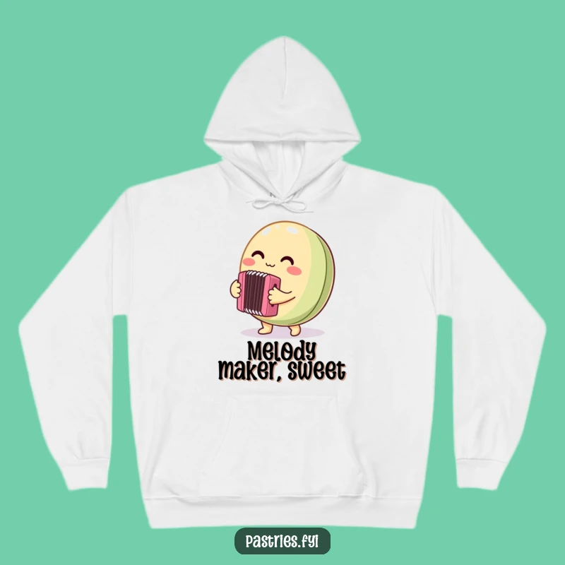 Funny Macaron Hoodie: Cozy Accordion Player - Sweet Comfort Gift!