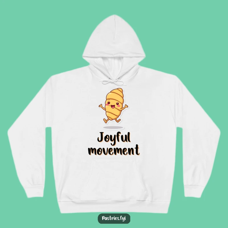 Funny Croissant Hop Hoodie: Cheerful Pastry, Joyful Hop, Cozy Gift