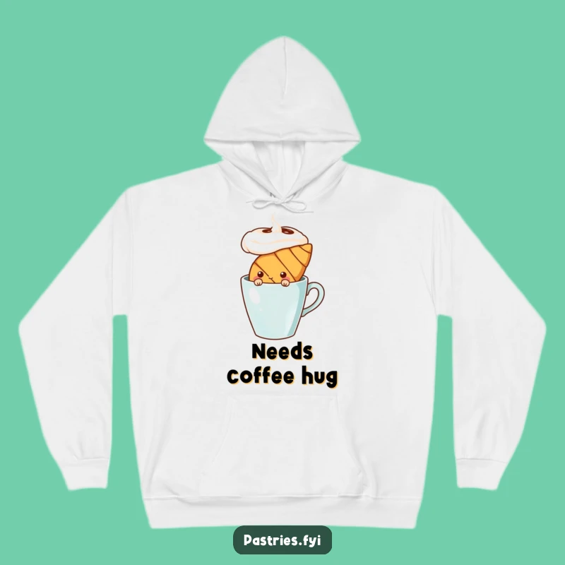 Funny Shy Croissant Hoodie - Cozy Comedic Pastry Apparel