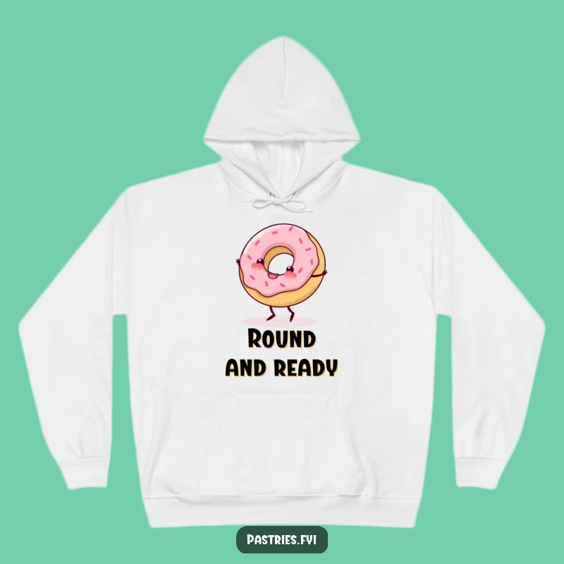 Cozy Funny Cartwheeling Donut Hoodie: Warmth Meets Whimsical Fun - Perfect Gift!