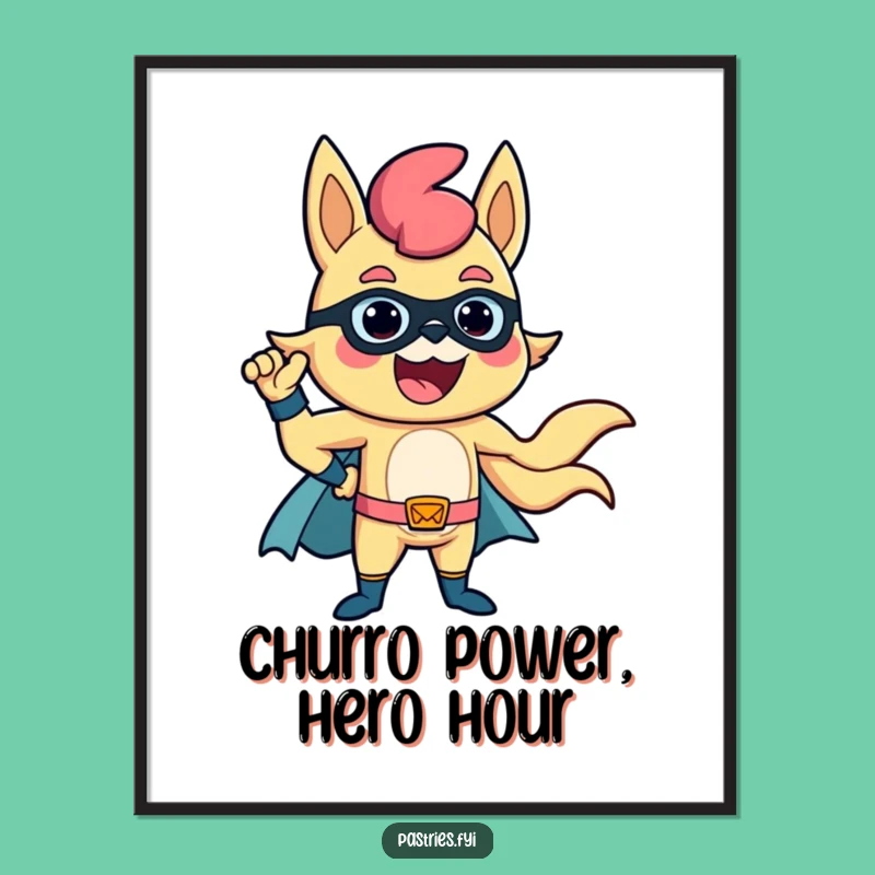 Free Printable Wall Art: Churro Superhero Pose for Your Home Decor