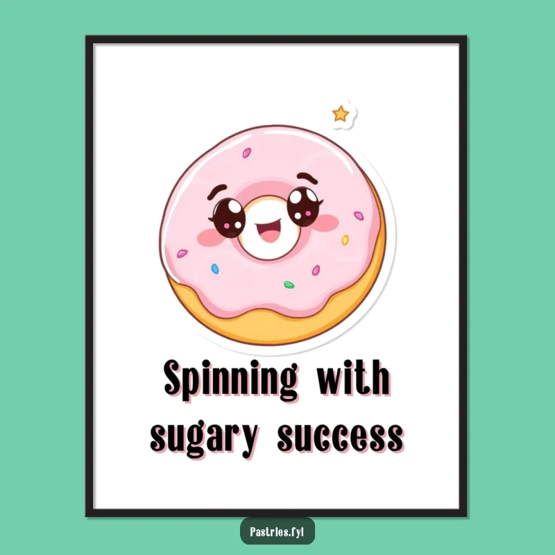Free Printable Donut Wall Art: Spinning Delight Downloadable for a Sweet Treat Vibe
