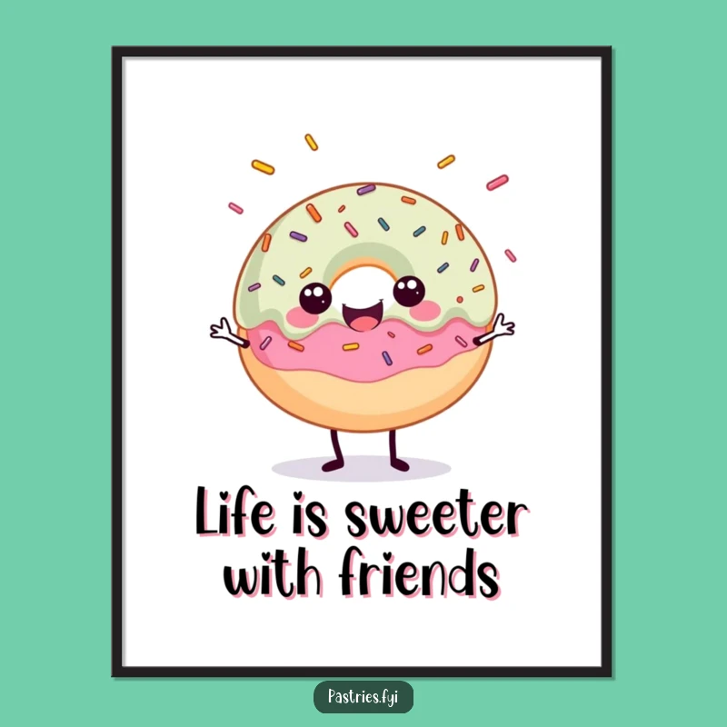 Free Printable Wall Art: Donut Juggling Sprinkles, Fun Downloadable Decor for Kitchens