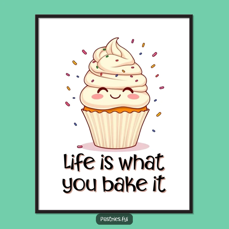 Free Printable Wall Art: Funny Juggling Sprinkles Cupcake, Quirky Downloadable Decor for Any Room