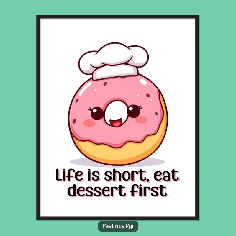 Funny Free Printable Wall Art: Chef Donut Downloadable Art for a Sweet Kitchen Vibe