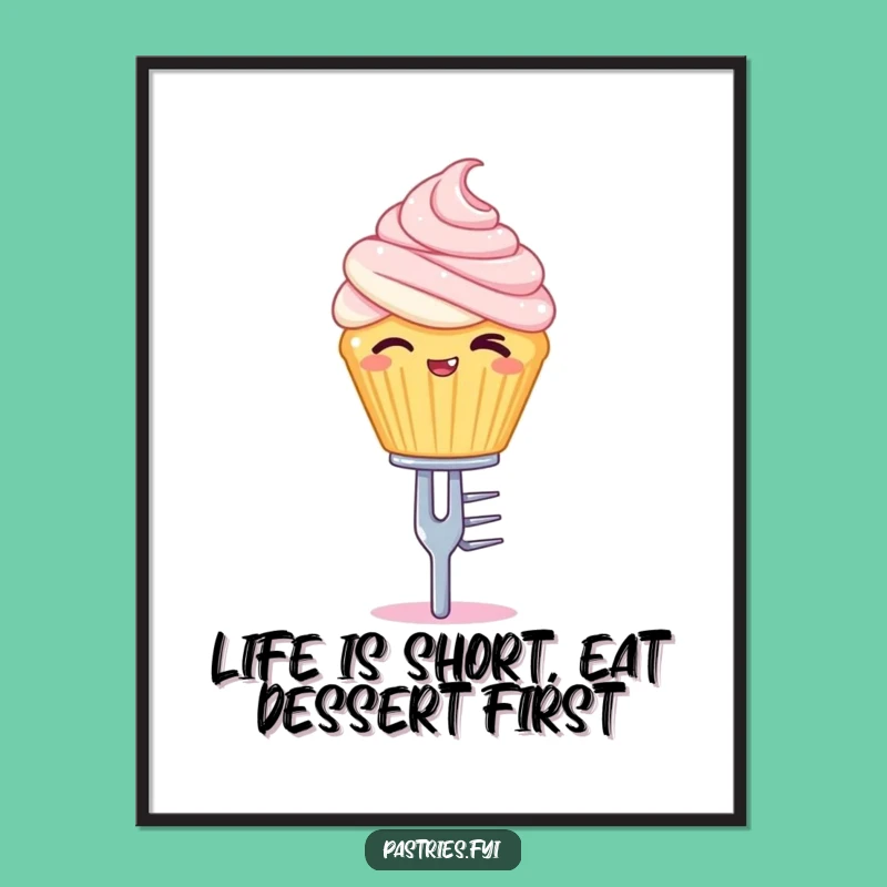 Funny Free Printable Wall Art: Winking Cupcake, Quirky Decor for Your Space!
