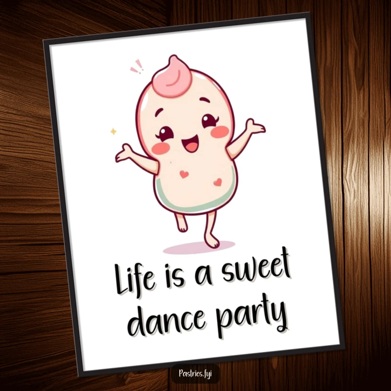 Funny Free Printable Wall Art: A colorful candy character caught mid-silly jig, radiating playful energy and sweetness.