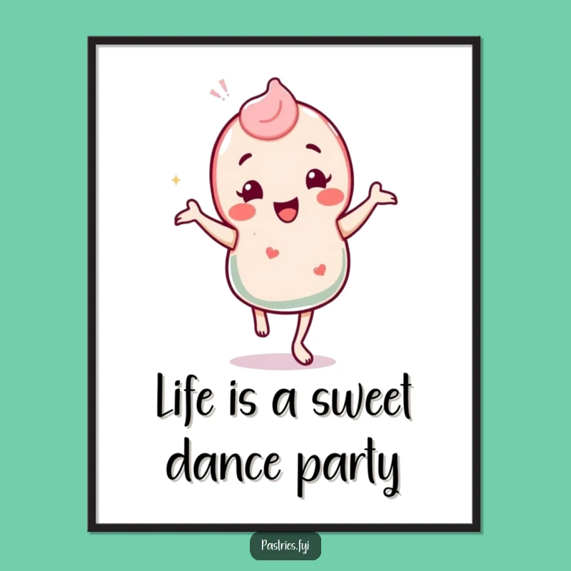 Free Printable Wall Art: Candy Character's Silly Jig! Humorous Downloadable Decor.