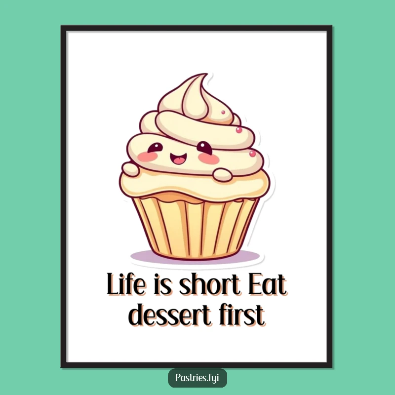 Free Printable Wall Art: Giggling Cupcake Sliding Funny Downloadable Poster