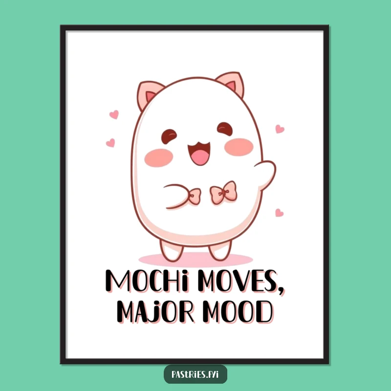 Free Printable Wall Art: Playful Mochi Shimmy Decor, Hilarious Downloadable Art