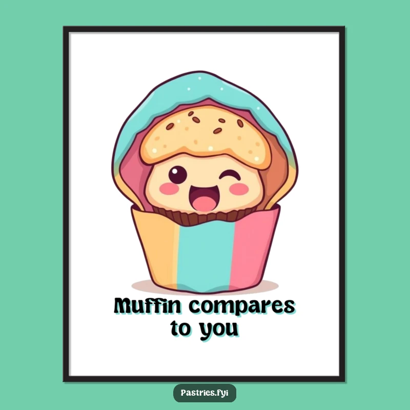 Free Printable Wall Art: Excited Muffin Funny Downloadable Decor for Joy