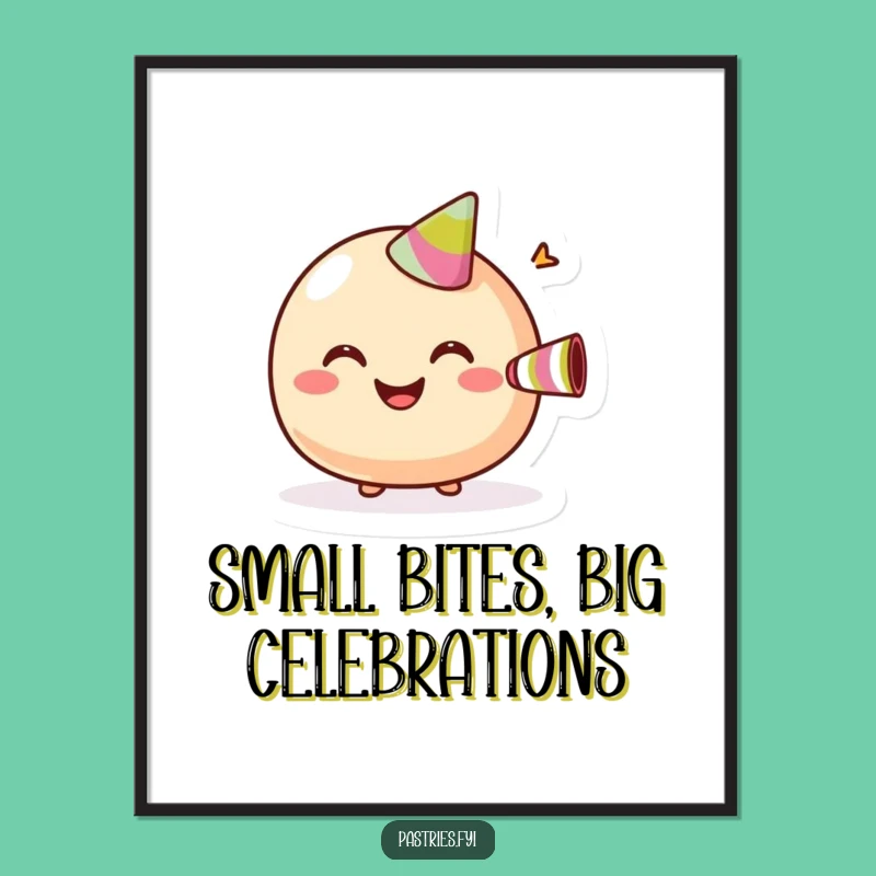 Free Printable Wall Art: Giggling Macaroon Party Horn, Quirky Dessert Art Downloadable Gift
