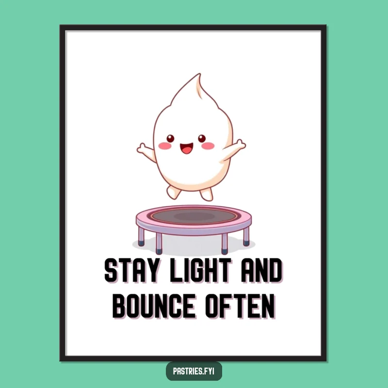 Free Printable Wall Art: Bouncing Meringue, Adorable Downloadable Decor for a Cheerful Space