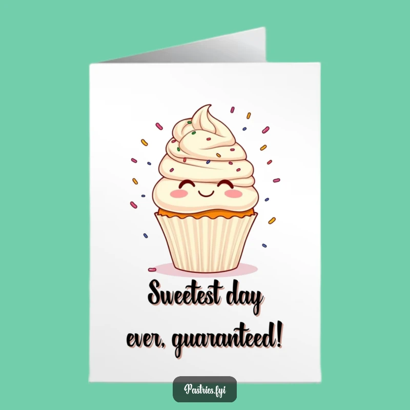 Free Printable Birthday Card: Funny Cupcake Juggling Sprinkles, Hilarious Downloadable Gift