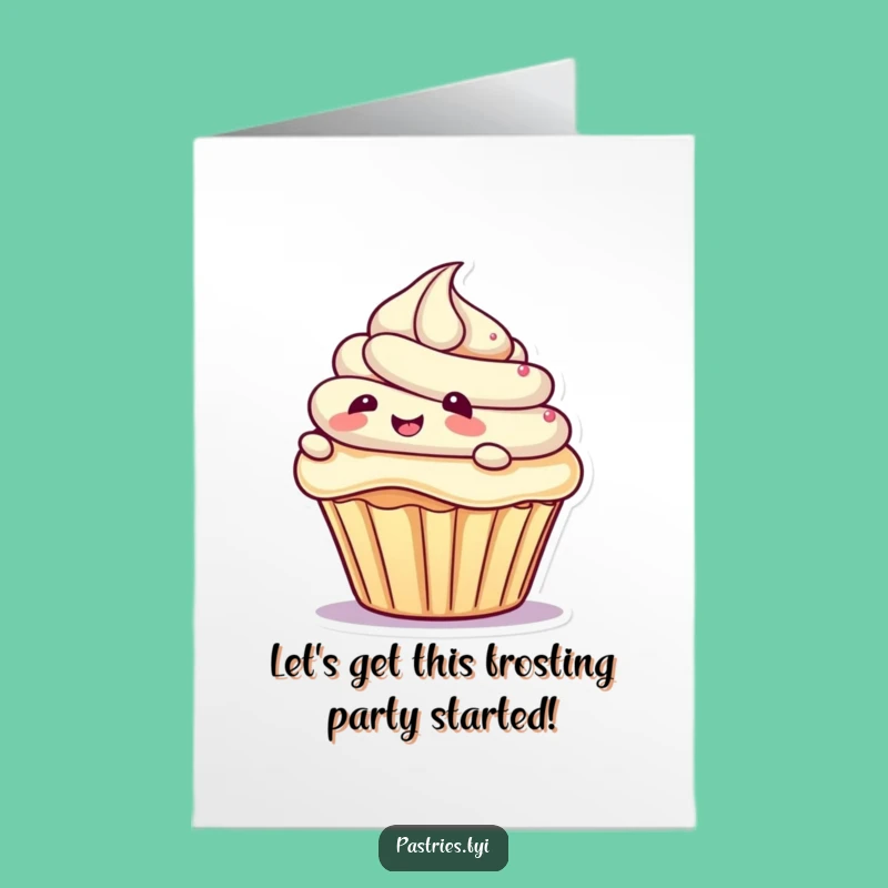 Free Printable Birthday Card: Giggling Cupcake Slides Funny Downloadable Gift