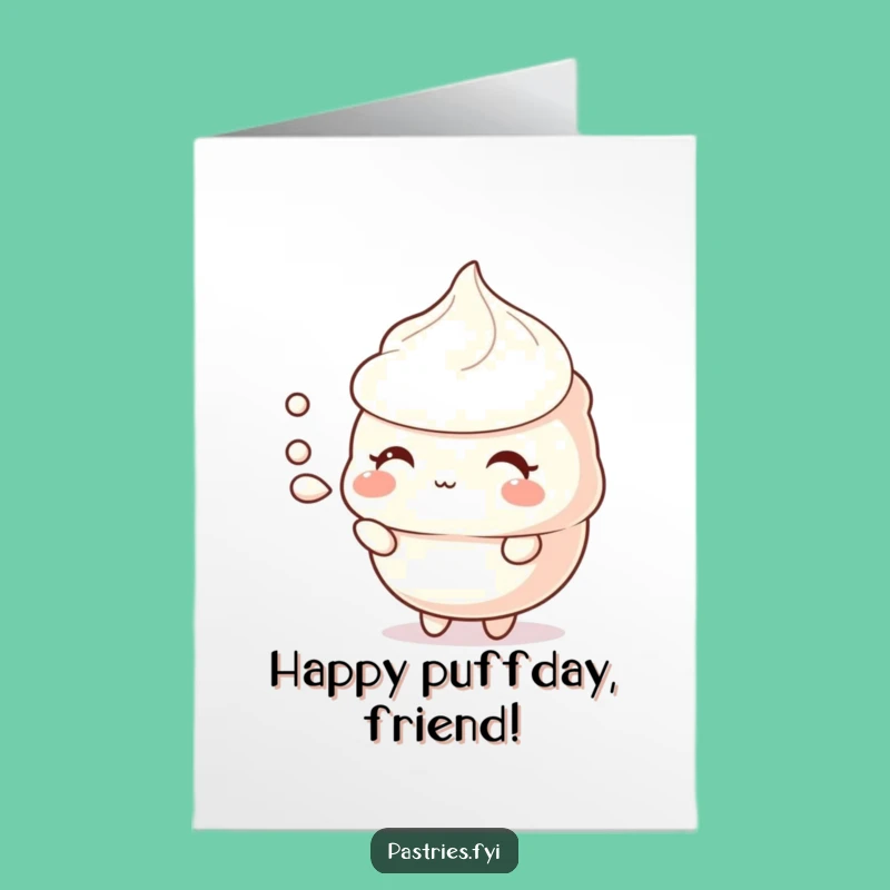 Free Printable Birthday Card: Shy Meringue's Soft Puff Downloadable Gift for Gentle Wishes