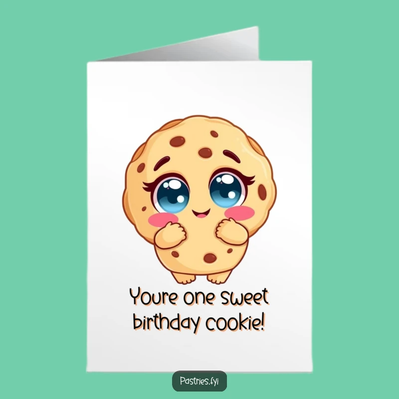 Free Printable Cookie Birthday Hug Card: Funny Adoring Eyes Downloadable Gift