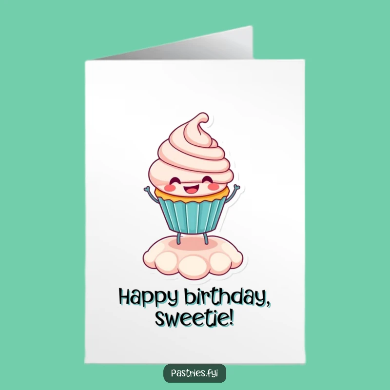 Free Printable Funny Cupcake Birthday Card Bouncing Frosted Fun Downloadable Gift