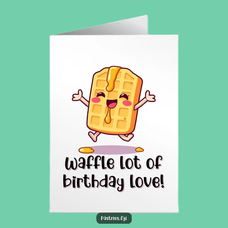 Free Printable Waffle Jack Card: Energetic Birthday Downloadable Gift for Fun