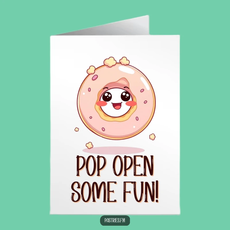 Free Printable Birthday Card: Giggling Donut Hole Pop, Funny Digital Gift