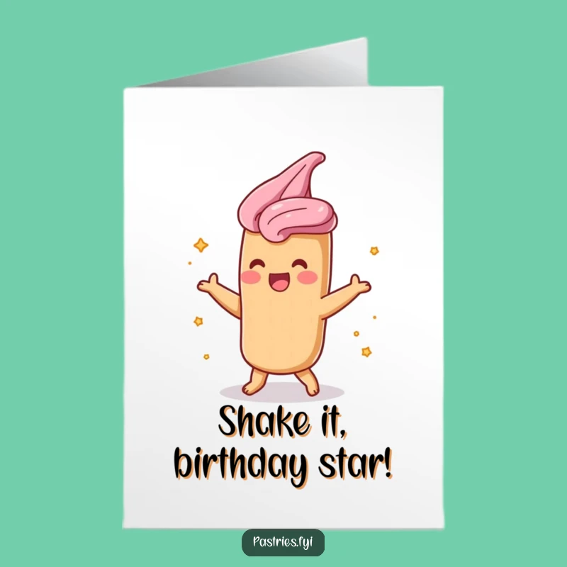 Free Printable Birthday Card: Funny Churro Shimmy Downloadable Gift for Joy