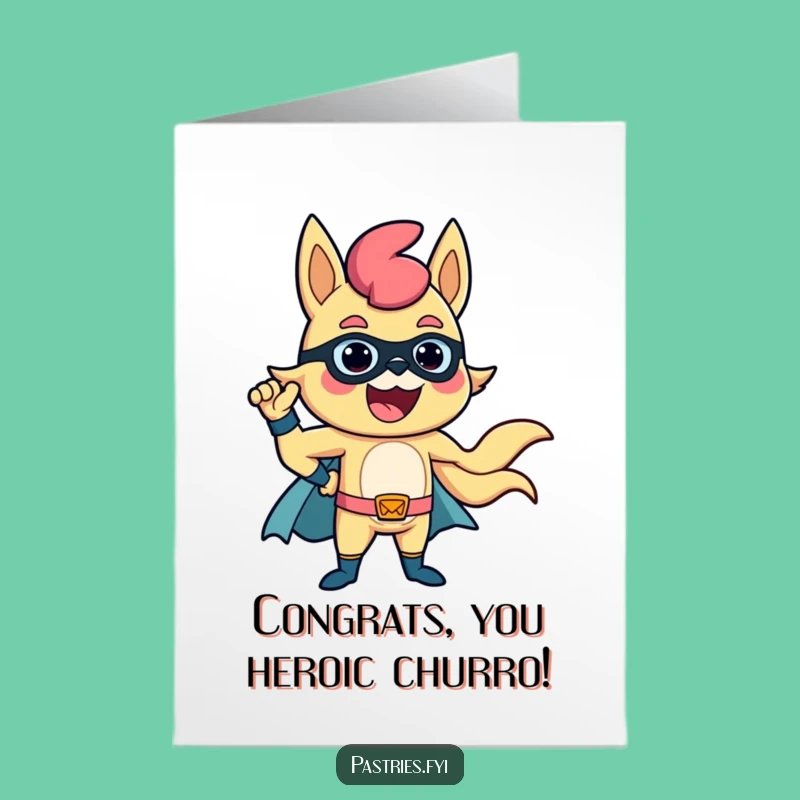 Free Printable Congrats Card: Churro Hero Poses for Your Big Win!