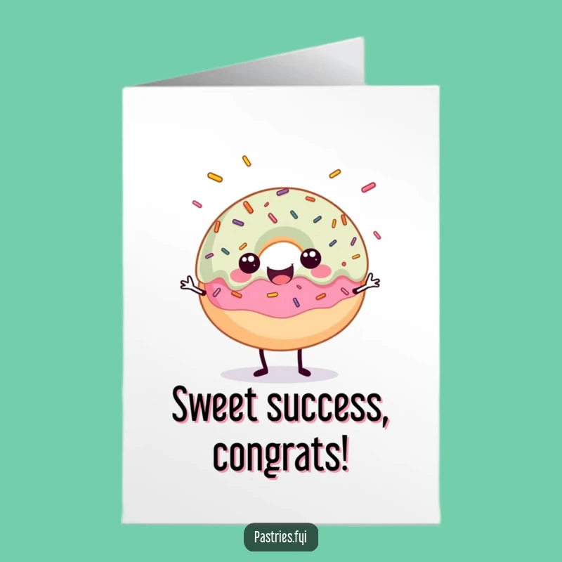 Free Printable Congrats Card: Donut Sprinkles, Delicious Downloadable Celebration Gift