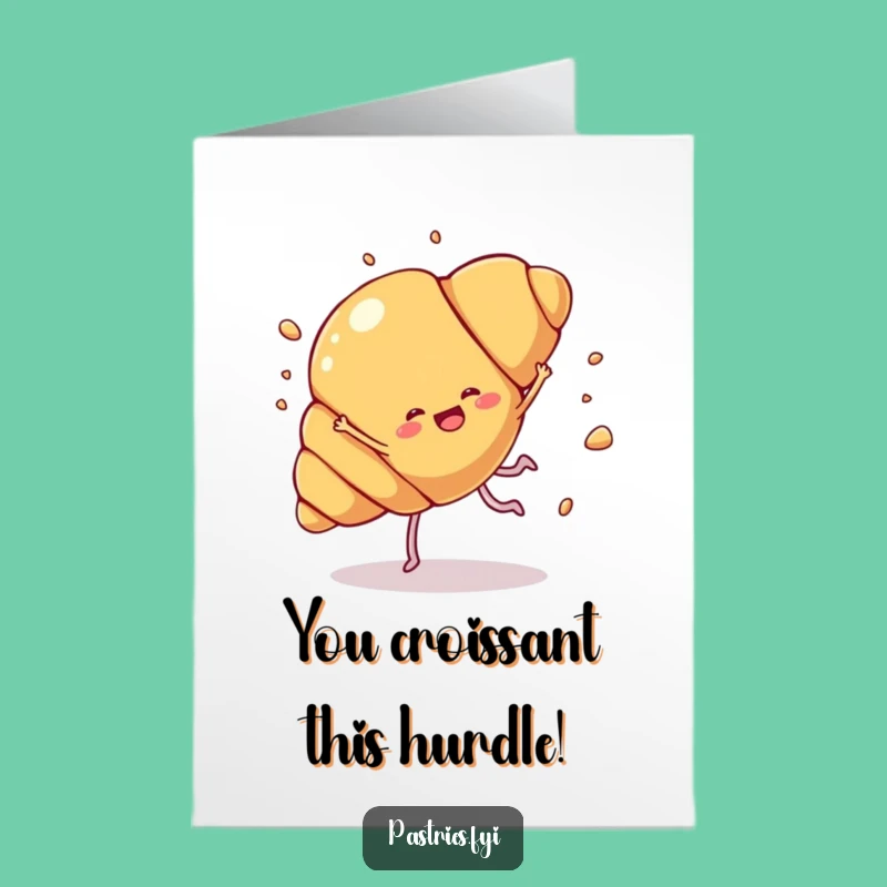 Free Printable Croissant Congrats Card: Flaky Victory Downloadable Gift