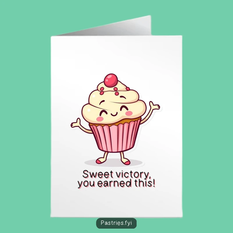 Free Printable Cupcake Congratulations Card, Funny Jig Celebration, Downloadable & Easy Print at Home