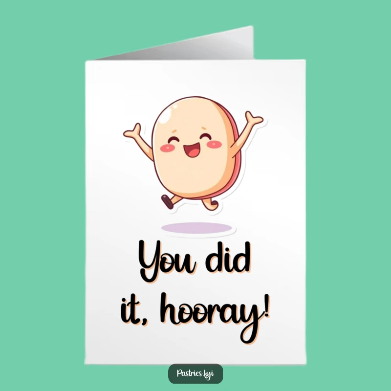 Free Printable Happy Macaron Congratulations Card Joyful Leaping Celebration Downloadable Gift