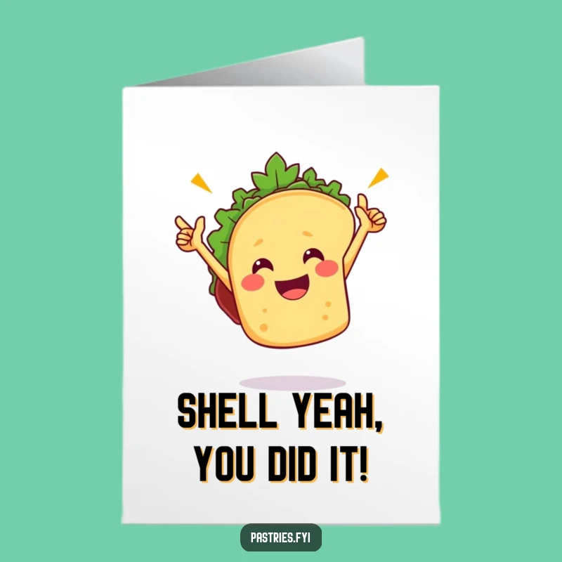 Free Printable Taco Congrats Card: Funny Victory Dance Downloadable Gift