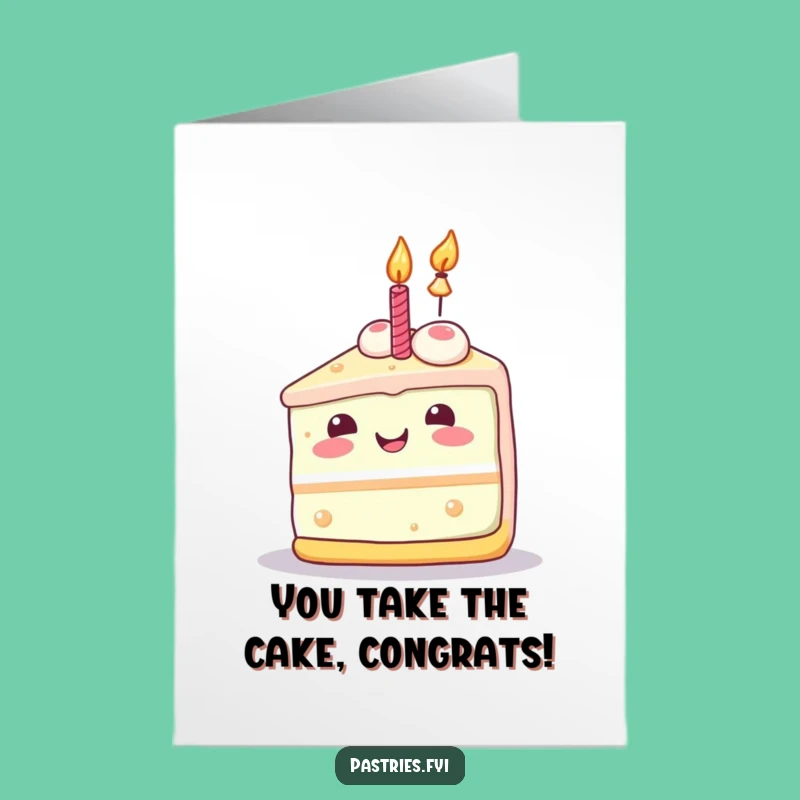 Sweet Free Printable Congrats Card: Happy Cake Moment, Downloadable Joy!