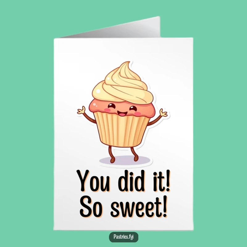 Free Printable Congrats Card: Jigging Cupcake for a Funny Downloadable Celebration Gift