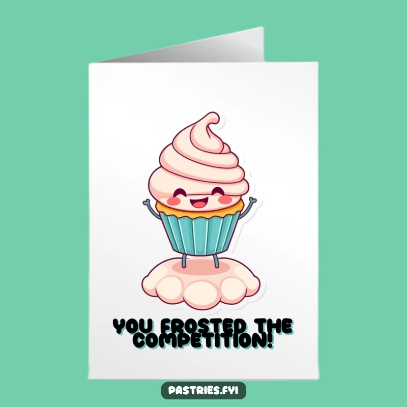 Free Printable Happy Cupcake Congratulations Card Bouncing Frosted Joy Downloadable Gift