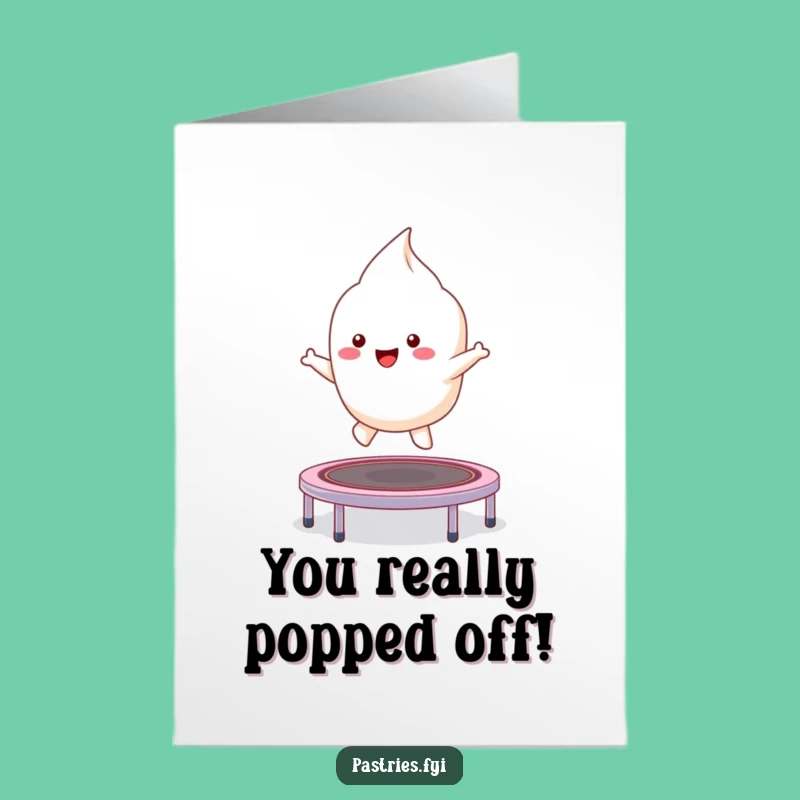 Free Printable Congrats Card: Bouncy Meringue, Humorous Downloadable for Celebrating Achievements