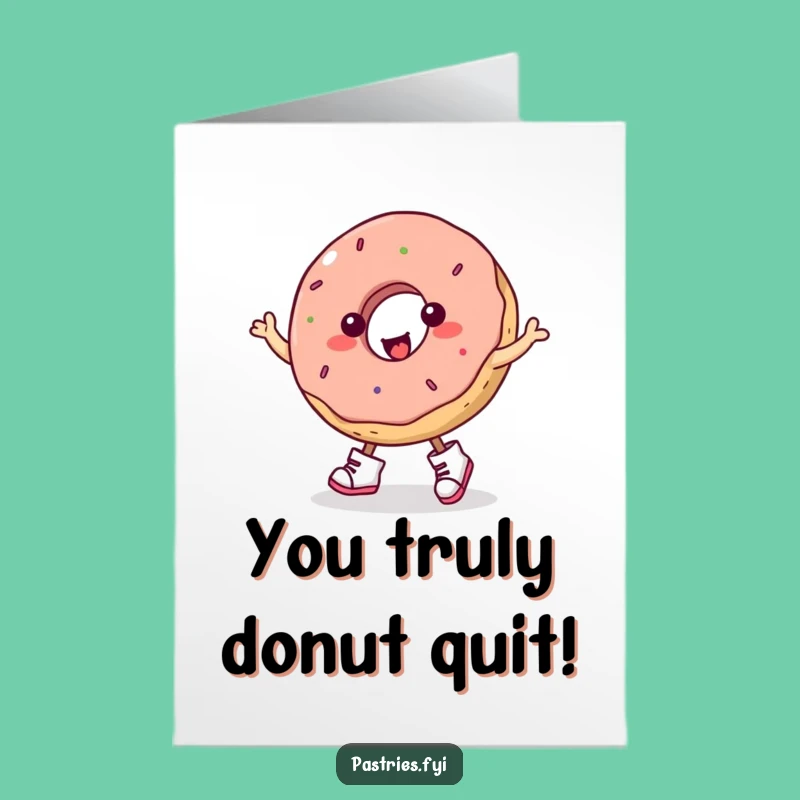 Free Printable Congrats Card: Dancing Donut, Humorous Downloadable Greeting for Any Win
