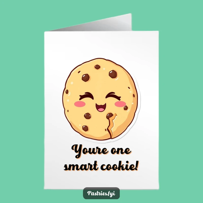 Free Printable Congrats Card: Winking Cookie Bite Funny Downloadable Gift