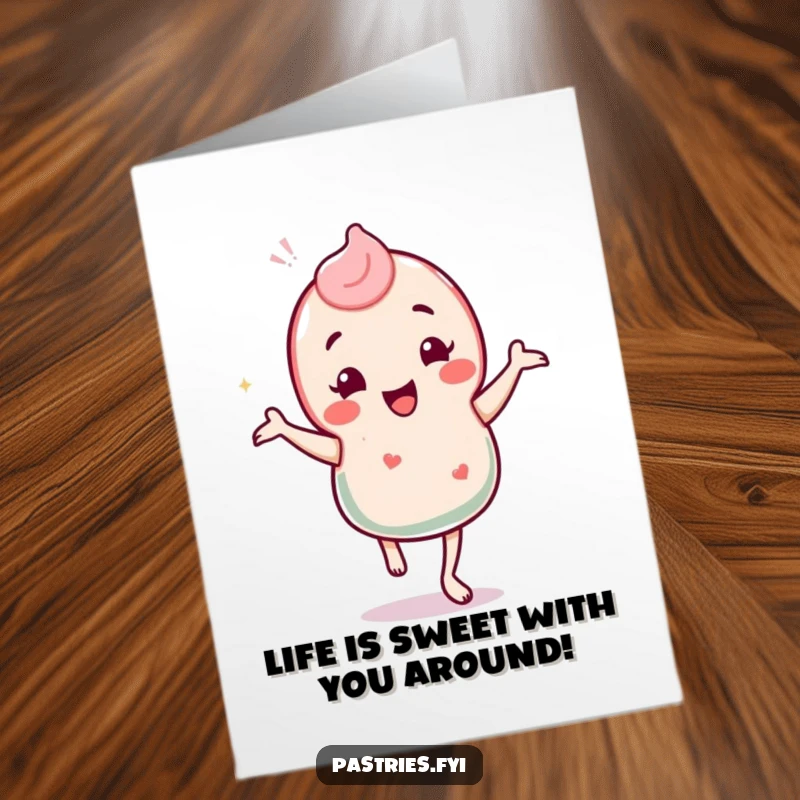Funny Free Printable Thank You Card: A happy candy character doing a silly jig, perfect for thanking someone sweetly.