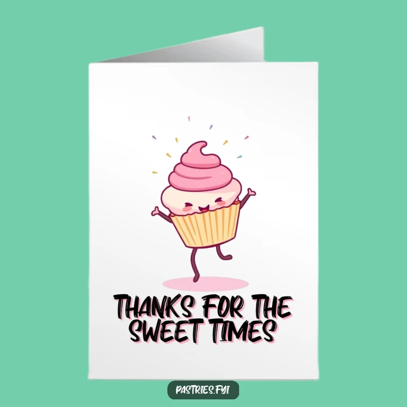 Free Printable Thank You Card: Cupcake Cartwheels Say Thanks with Smiles!