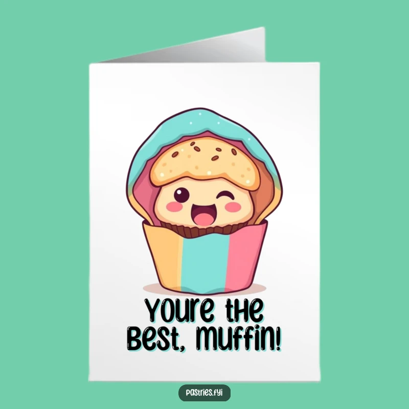 Free Printable Thank You Card: Excited Muffin Funny Downloadable Gratitude