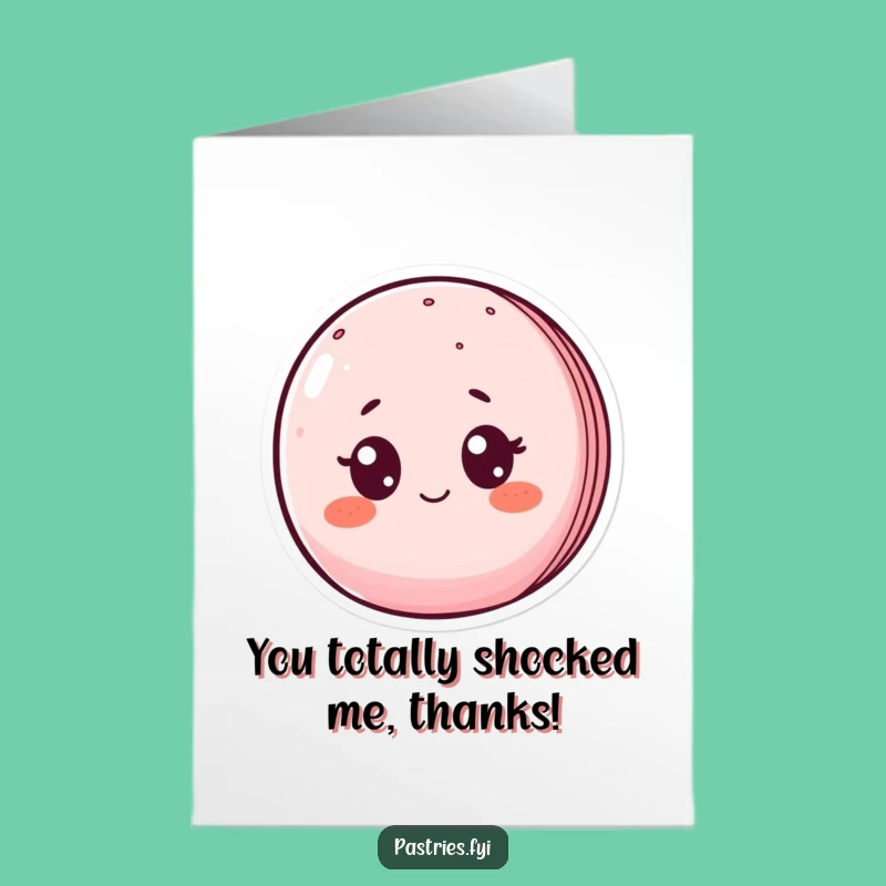 Free Printable Thank You Card: Surprised Macaron, Downloadable Gift, Heartfelt Thanks