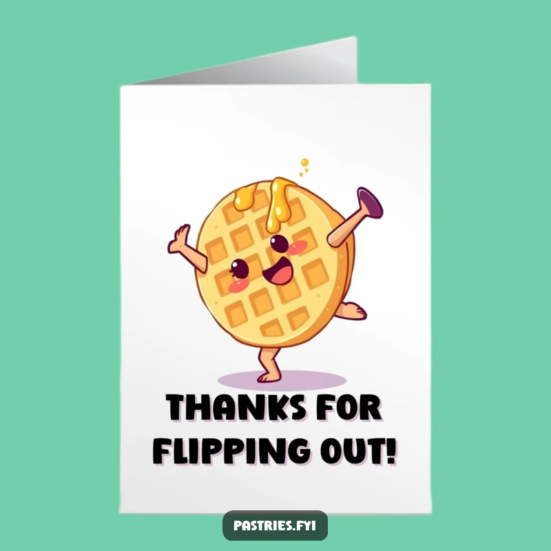 Free Printable Thank You Card: Waffle Cartwheel Downloadable Gift of Gratitude