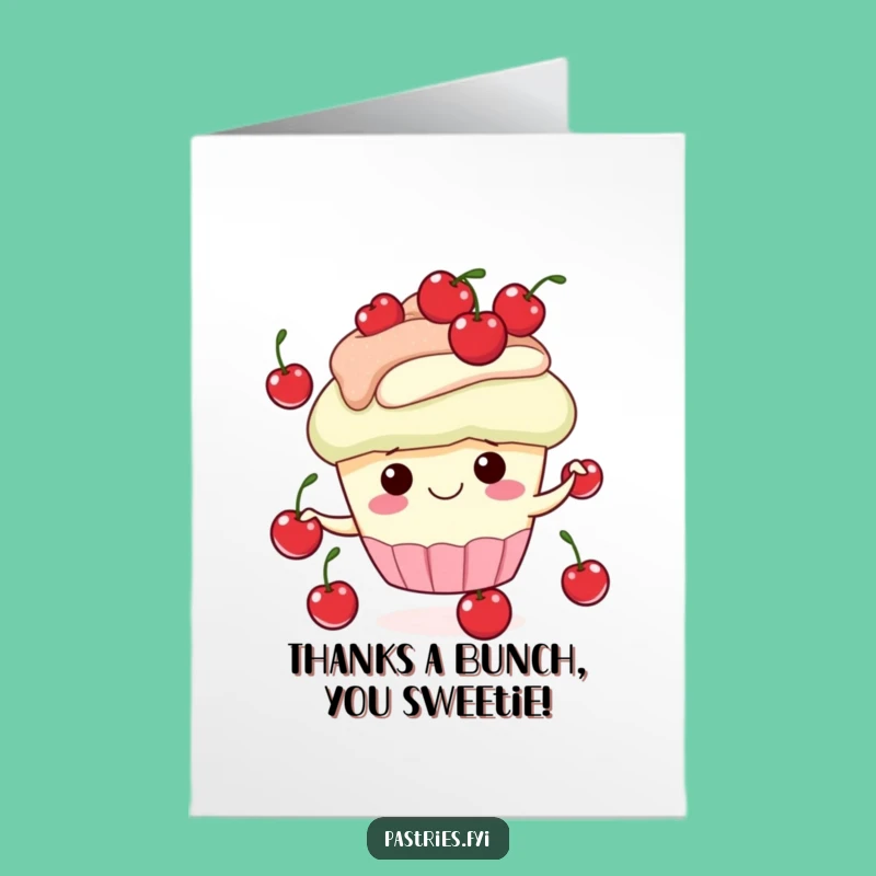 Free Printable Thank You Card: Juggling Cupcake, Downloadable Appreciation, Funny Gift