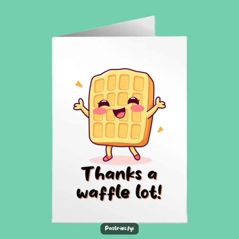 Free Printable Thank You Card: Dancing Waffle - Funny Downloadable Gift of Thanks