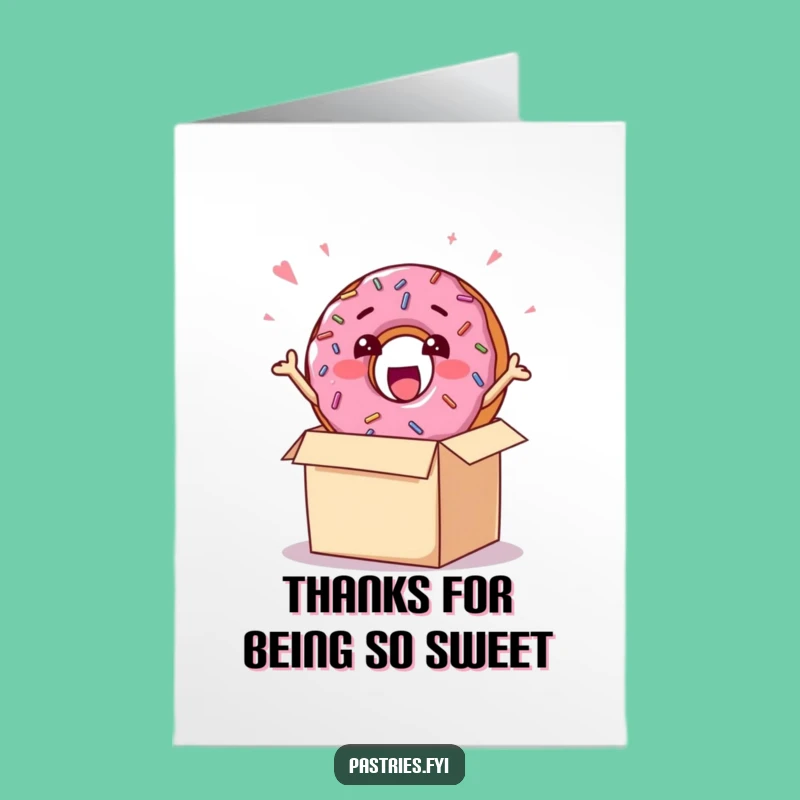 Free Printable Donut Thank You Card: Bursting Sprinkles Joy